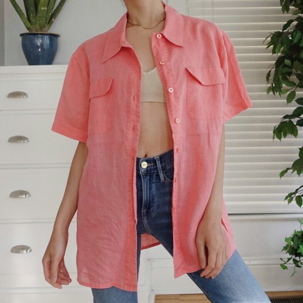 Vintage 90’s linen short sleeve top
